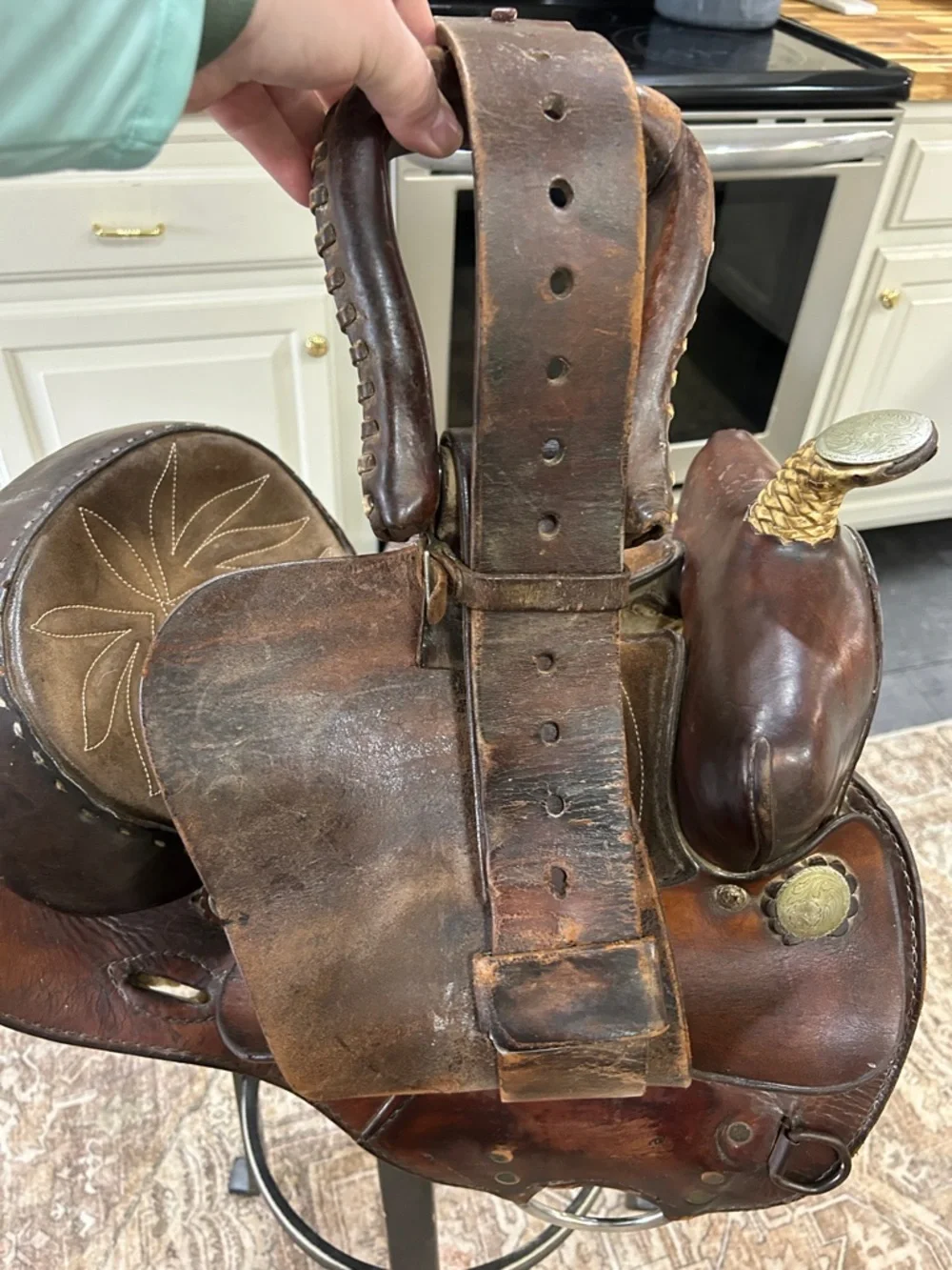 Vintage Youth Western Leather Saddle. 14” Seat. - Picture 15 of 16